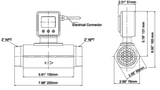 2" Natural Gas Flow Meter Tactical Flow Meter Dimensions