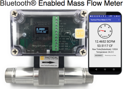 1" Thermal Mass Flow Meter for Gas 316 SS Flow Body
