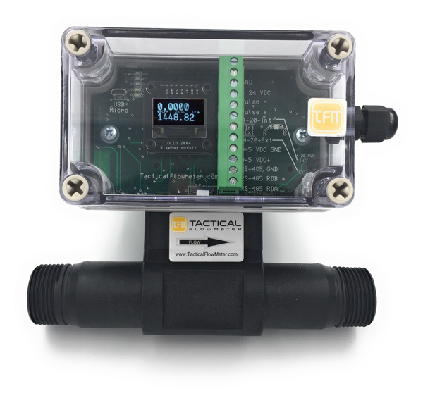 1" Thermal Mass Flow Meter for Gas Nylon 6/6 Flow Body up to 35 SCFM