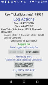 Bluetooth Thermal Mass Flow Meter Smart Interface Logging Screen