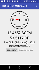 Bluetooth Thermal Mass Flow Meter Smart Interface Main Screen