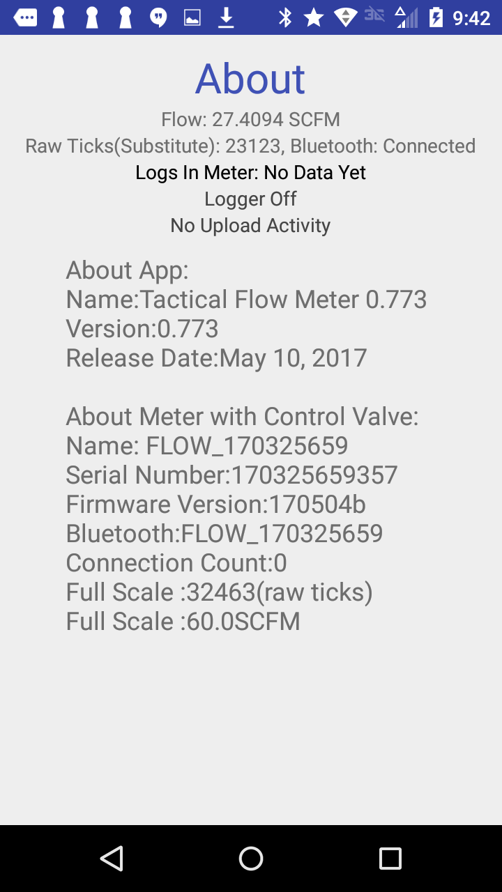 Android Application – Tactical Flow Meter