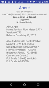 Bluetooth Thermal Mass Flow Meter Smart Interface About Screen